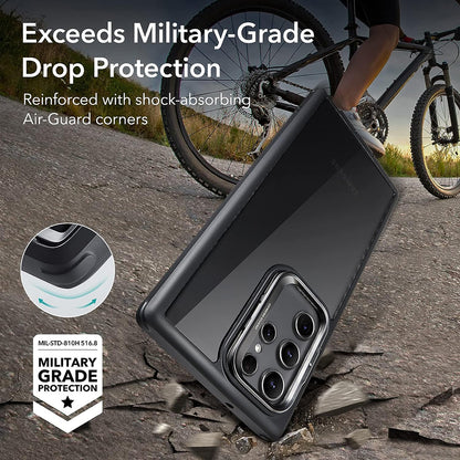 Hülle für Samsung Galaxy S23 Ultra S918, ESR, Shock Armor Kickstand, Schwarz Transparent