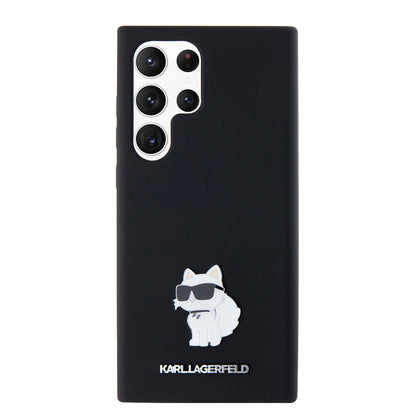 Hülle für Samsung Galaxy S23 Ultra S918, Karl Lagerfeld, Silicone Choupette, Schwarz