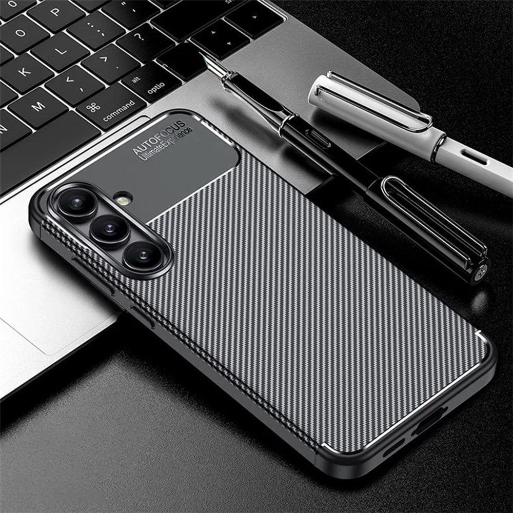 Hülle für Samsung Galaxy S24 FE S721, Techsuit, CarbonFiber, Schwarz
