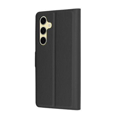 Hülle für Samsung Galaxy S24 FE S721, Techsuit, Leder-Folio, Schwarz