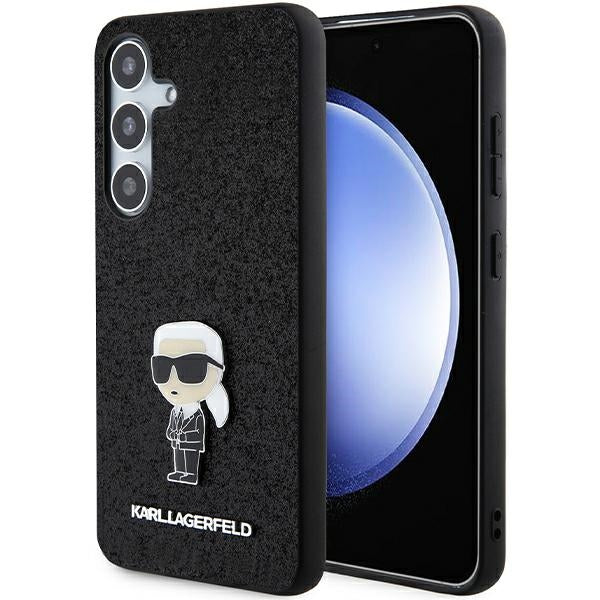 Case for Samsung Galaxy S24+ S926, Karl Lagerfeld, Glitter Ikonik Karl Logo, Black