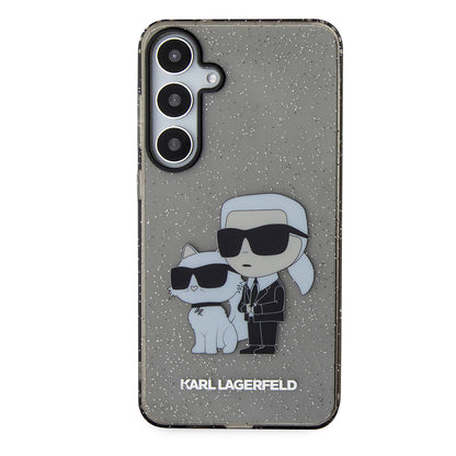 Hülle für Samsung Galaxy S24+ S926, Karl Lagerfeld, Glitter Karl & Choupette, Blau