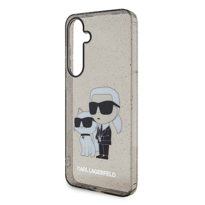 Hülle für Samsung Galaxy S24+ S926, Karl Lagerfeld, Glitter Karl & Choupette, Blau