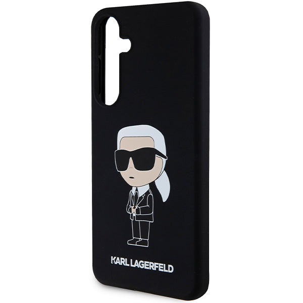 Hülle für Samsung Galaxy S24+ S926, Karl Lagerfeld, Silicone Ikonik NFT, Schwarz