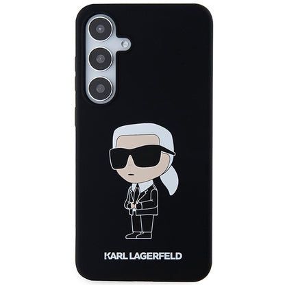 Hülle für Samsung Galaxy S24+ S926, Karl Lagerfeld, Silicone Ikonik NFT, Schwarz