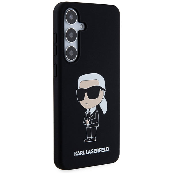 Hülle für Samsung Galaxy S24+ S926, Karl Lagerfeld, Silicone Ikonik NFT, Schwarz