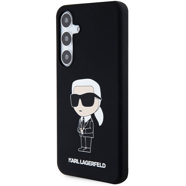 Hülle für Samsung Galaxy S24+ S926, Karl Lagerfeld, Silicone Ikonik NFT, Schwarz