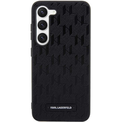 Hülle für Samsung Galaxy S24+ S926, Karl Lagerfeld, Saffiano Monogram Metal Logo, Schwarz