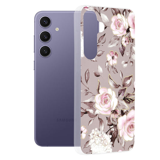 Hülle für Samsung Galaxy S24+ S926, Techsuit, Marble, Grau