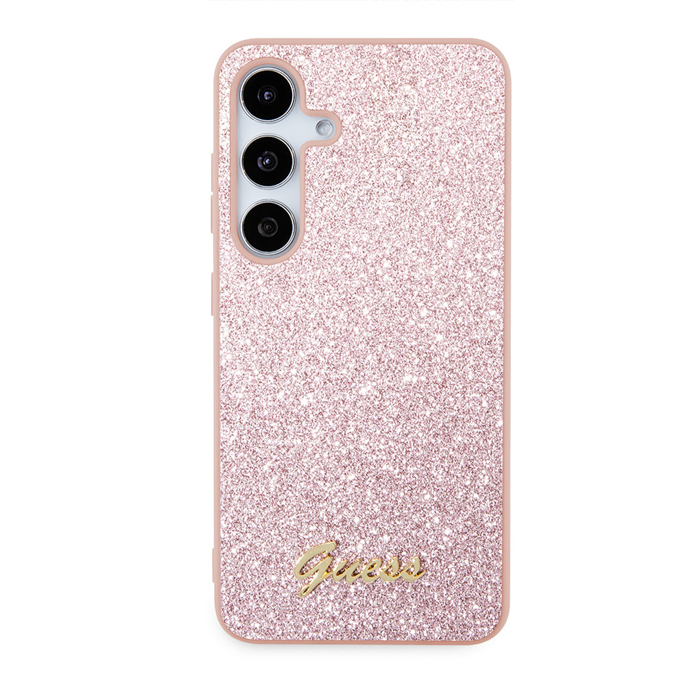 Case for Samsung Galaxy S24 S921, Guess, Glitter Script, Pink