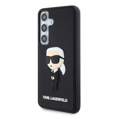 Case for Samsung Galaxy S24 S921, Karl Lagerfeld, 3D Rubber Ikonik Karl, Black
