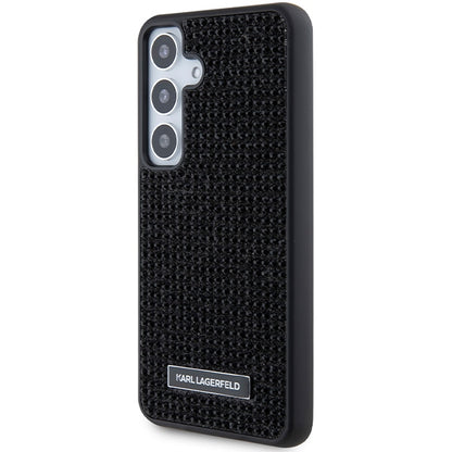 Hülle für Samsung Galaxy S24 S921, Karl Lagerfeld, Rhinestone Metal Plate, Schwarz