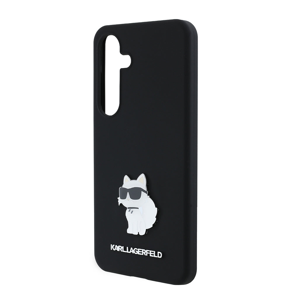 Hülle für Samsung Galaxy S24 S921, Karl Lagerfeld, Silicone Choupette, Schwarz
