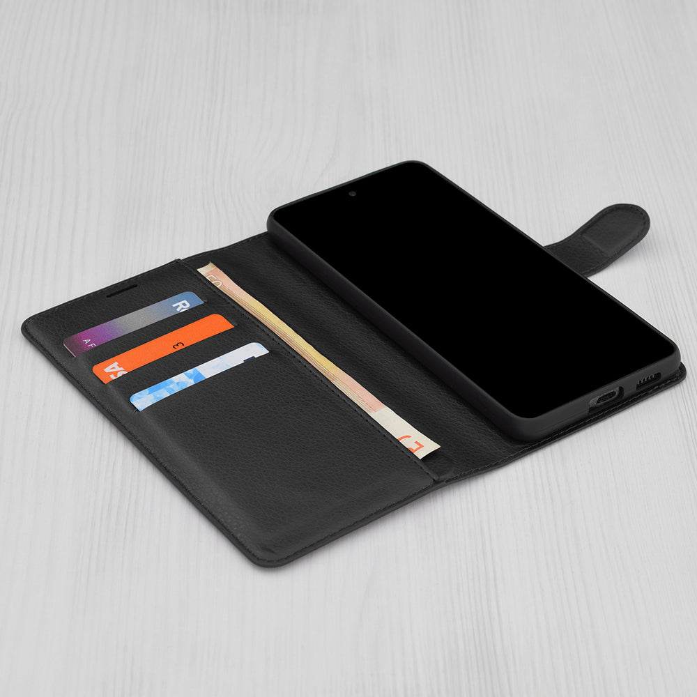 Case for Samsung Galaxy S24 S921, Techsuit, Leather Folio, Black