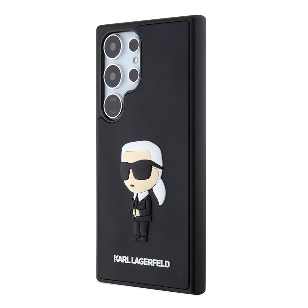 Hülle für Samsung Galaxy S24 Ultra S928, Karl Lagerfeld, 3D Rubber Ikonik Karl, Schwarz