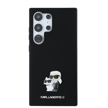 Hülle für Samsung Galaxy S24 Ultra S928, Karl Lagerfeld, Silikon Karl & Choupette, Schwarz