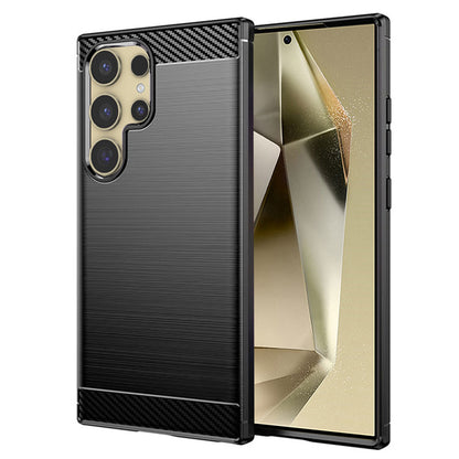 Hülle für Samsung Galaxy S24 Ultra S928, Techsuit, Carbon, Schwarz