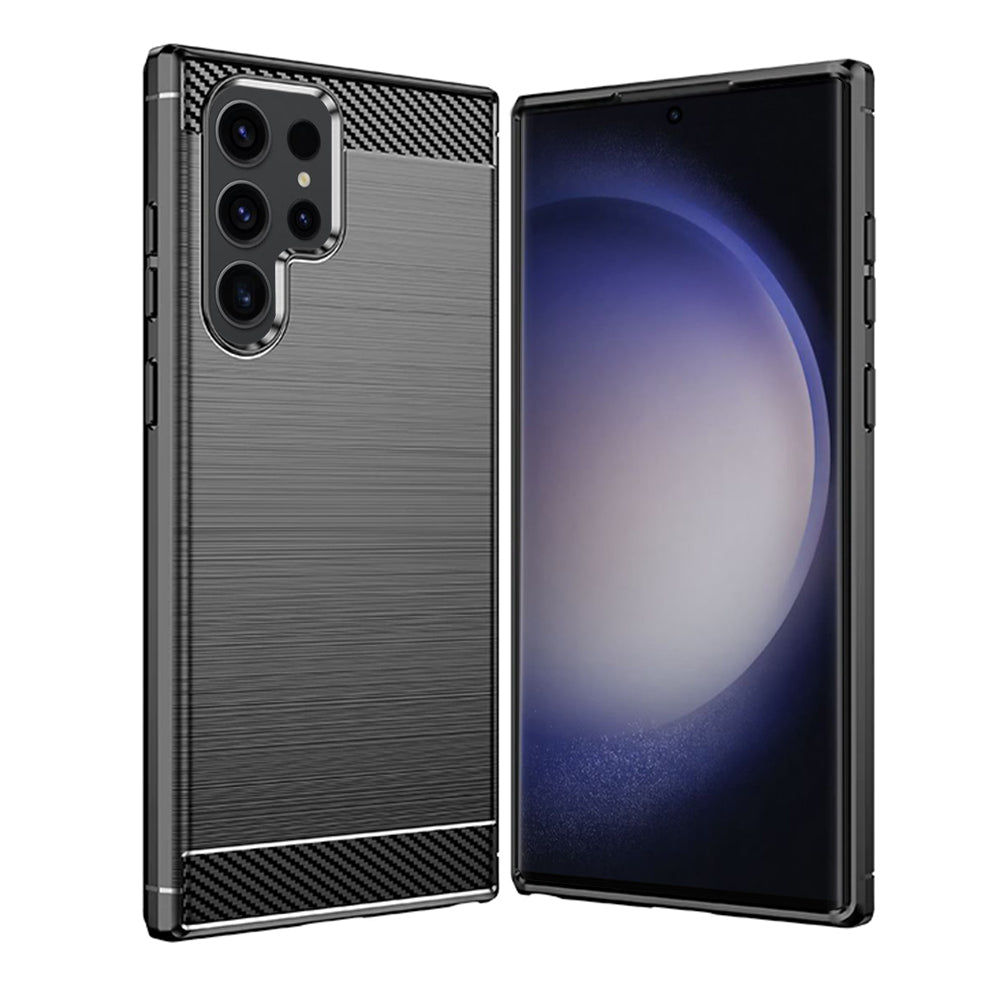 Hülle für Samsung Galaxy S24 Ultra S928, Techsuit, Carbon, Schwarz