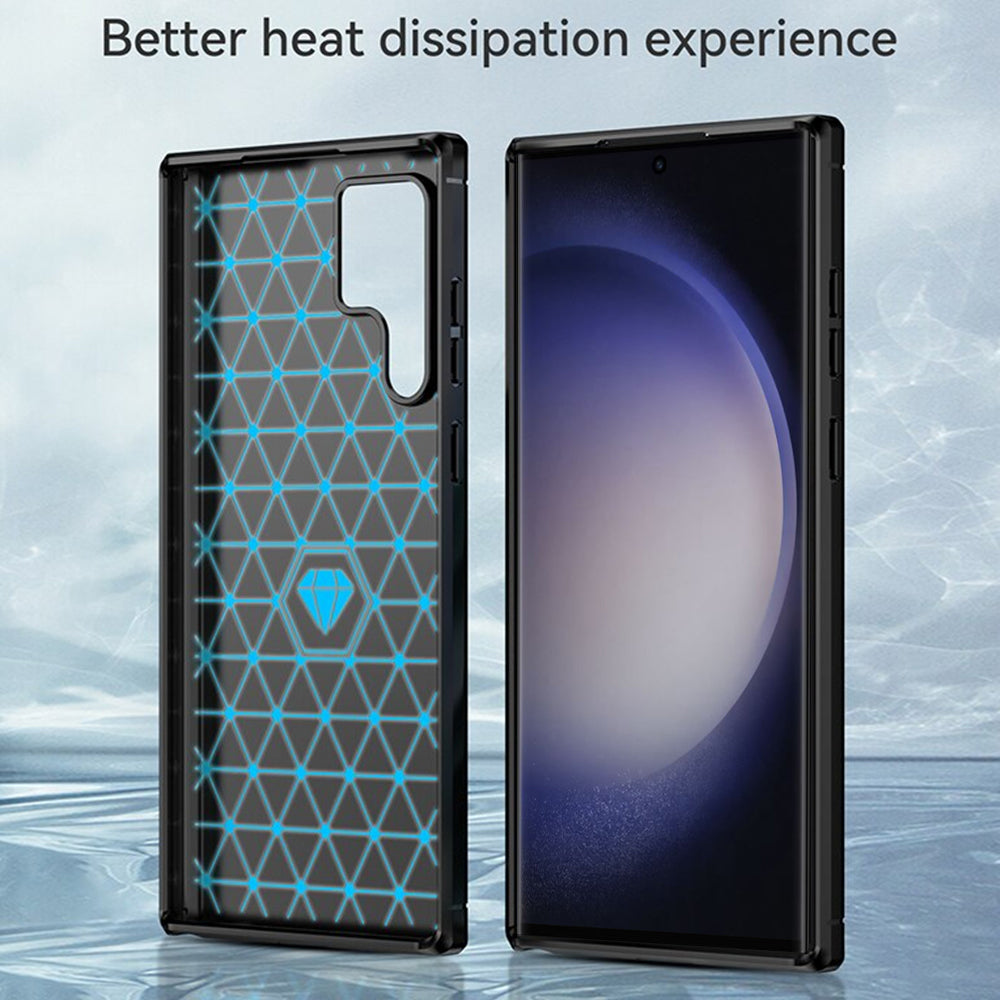 Hülle für Samsung Galaxy S24 Ultra S928, Techsuit, Carbon, Schwarz