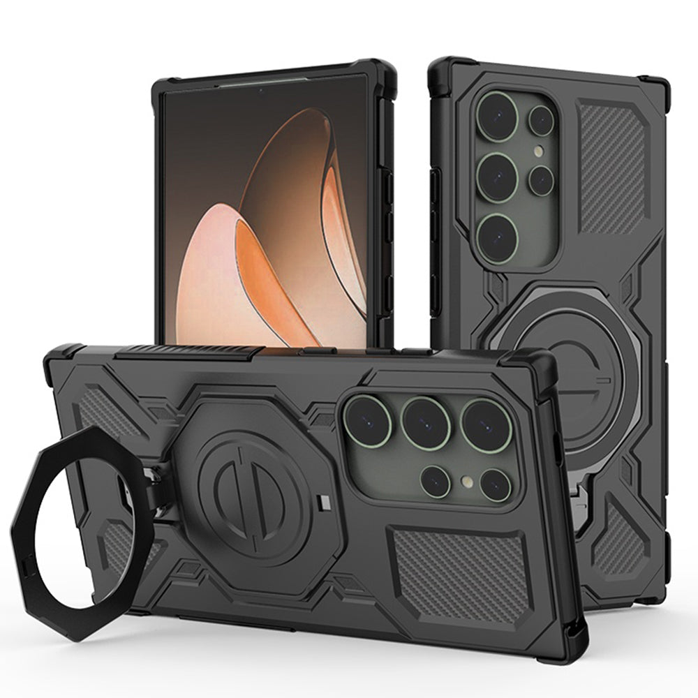 Hülle für Samsung Galaxy S24 Ultra S928, Techsuit, Carbon Shield Pro, Schwarz