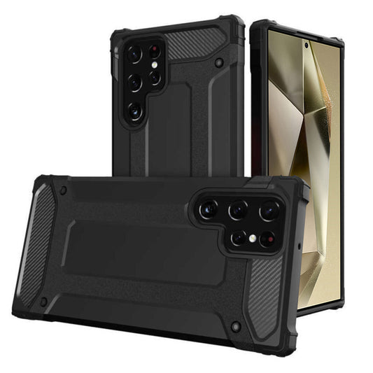 Hülle für Samsung Galaxy S24 Ultra S928, Techsuit, Hybrid Armor, Schwarz
