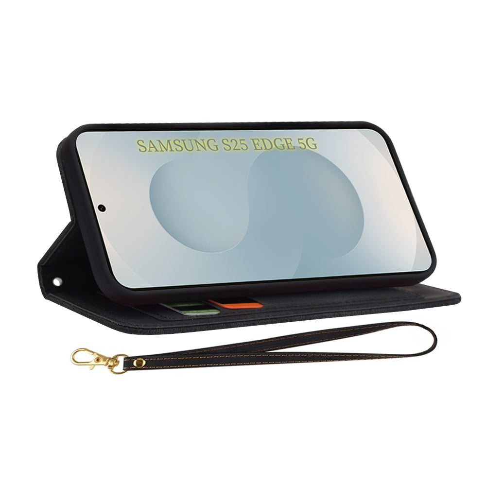 Hülle für Samsung Galaxy S25 Edge S937, Techsuit, FlipCraft, Schwarz