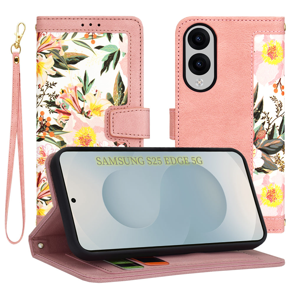 Hülle für Samsung Galaxy S25 Edge S937, Techsuit, FlipCraft, Rosa