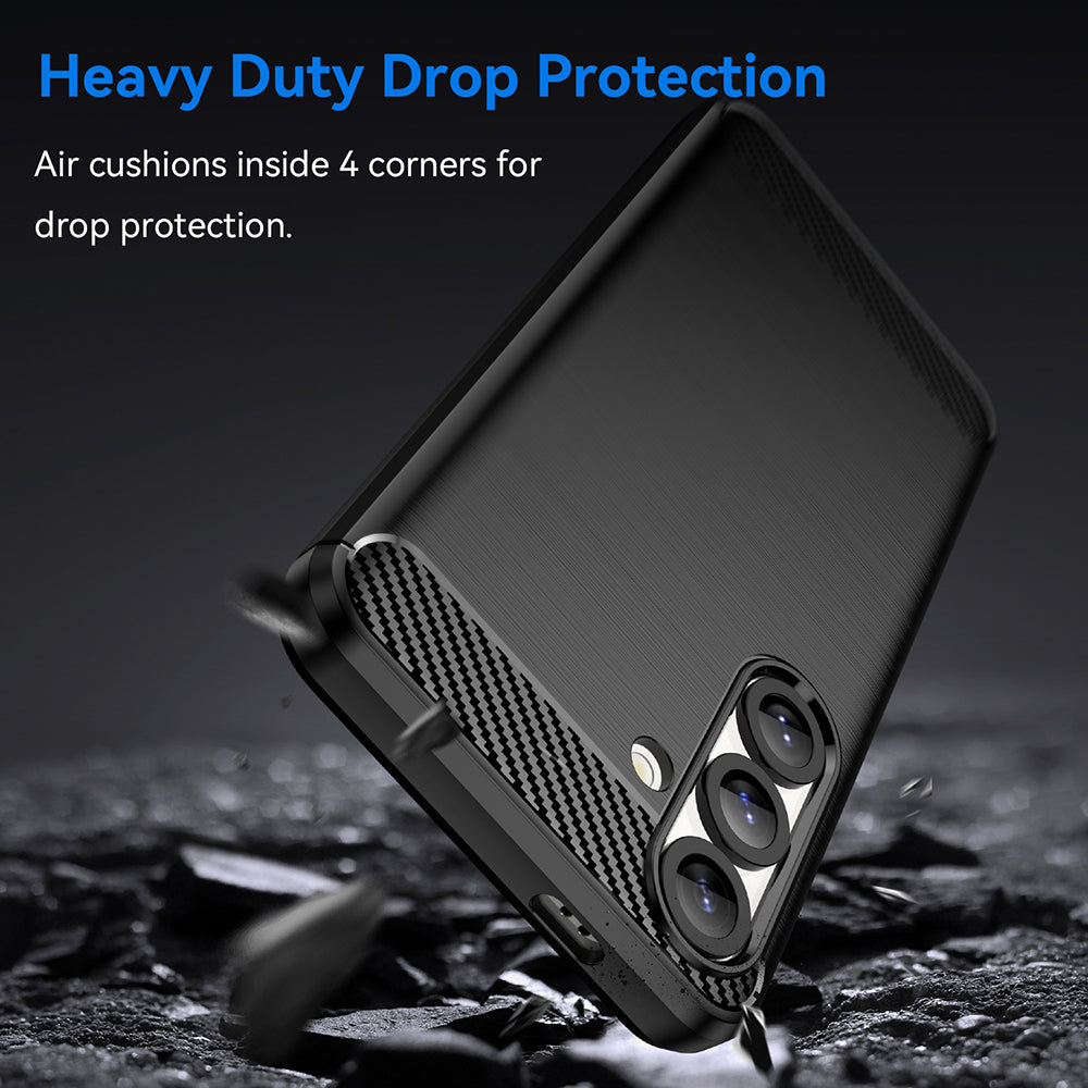 Hülle für Samsung Galaxy S25+ S936, Techsuit, Carbon, Schwarz