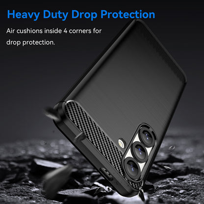 Hülle für Samsung Galaxy S25+ S936, Techsuit, Carbon, Schwarz