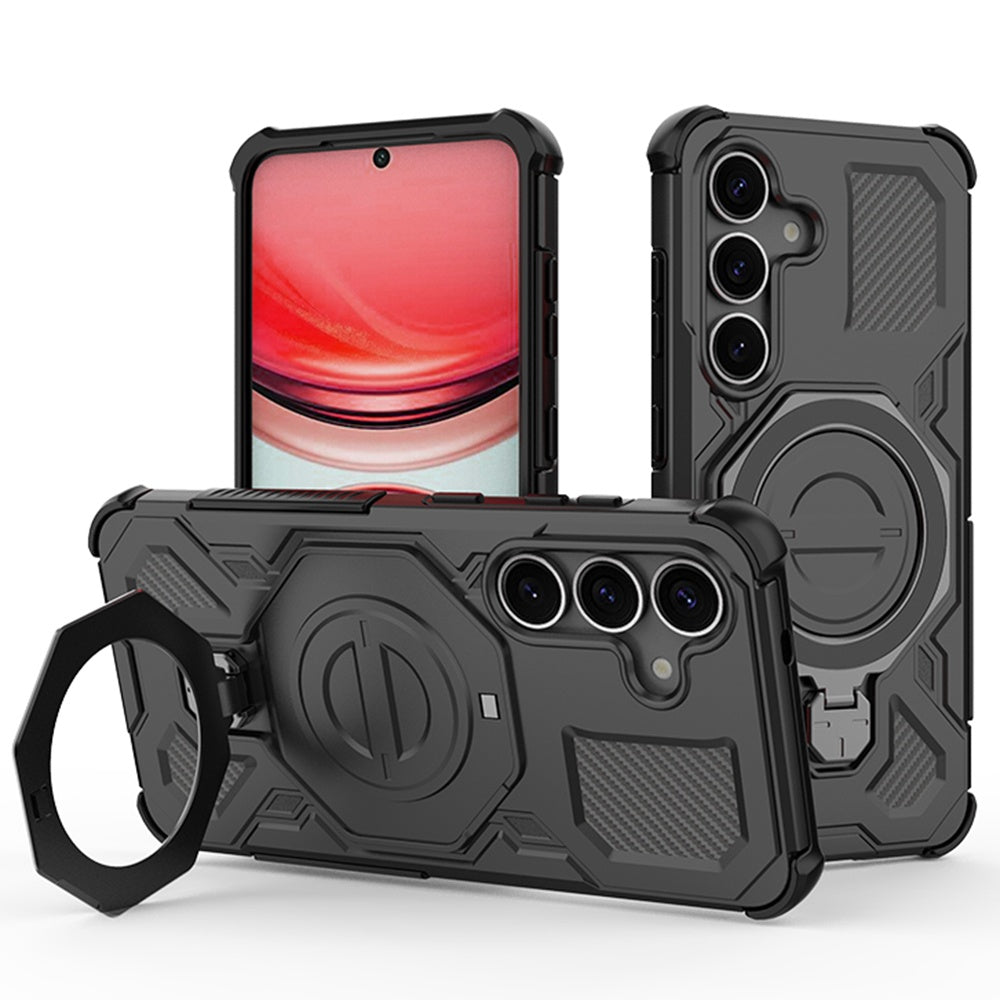 Hülle für Samsung Galaxy S25+ S936, Techsuit, Carbon Shield Pro, Schwarz