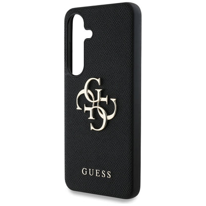 Case for Samsung Galaxy S25 S931, Guess, 4G Grained Big and Classic Logo, Black