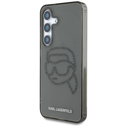 Hülle für Samsung Galaxy S25 S931, Karl Lagerfeld, IML Rhinestones Karl's Head, Schwarz