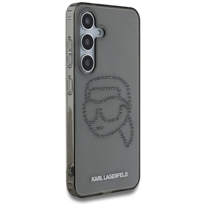 Hülle für Samsung Galaxy S25 S931, Karl Lagerfeld, IML Rhinestones Karl's Head, Schwarz