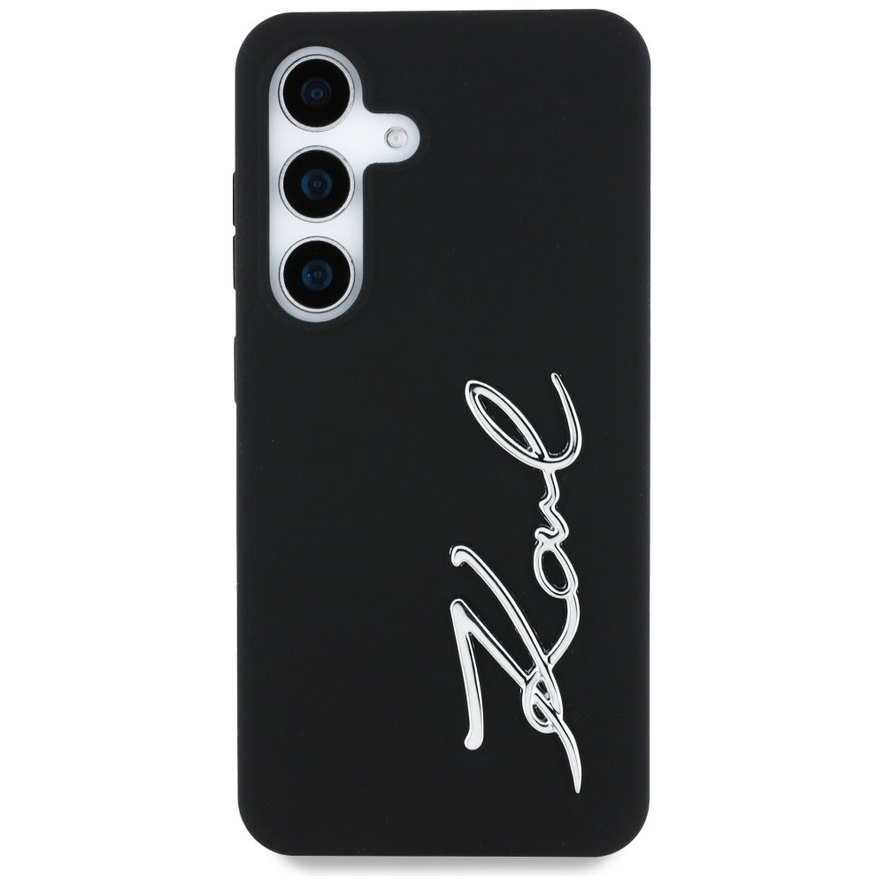 Case for Samsung Galaxy S25 S931, Karl Lagerfeld, Silicone Sign Metal Logo, Black