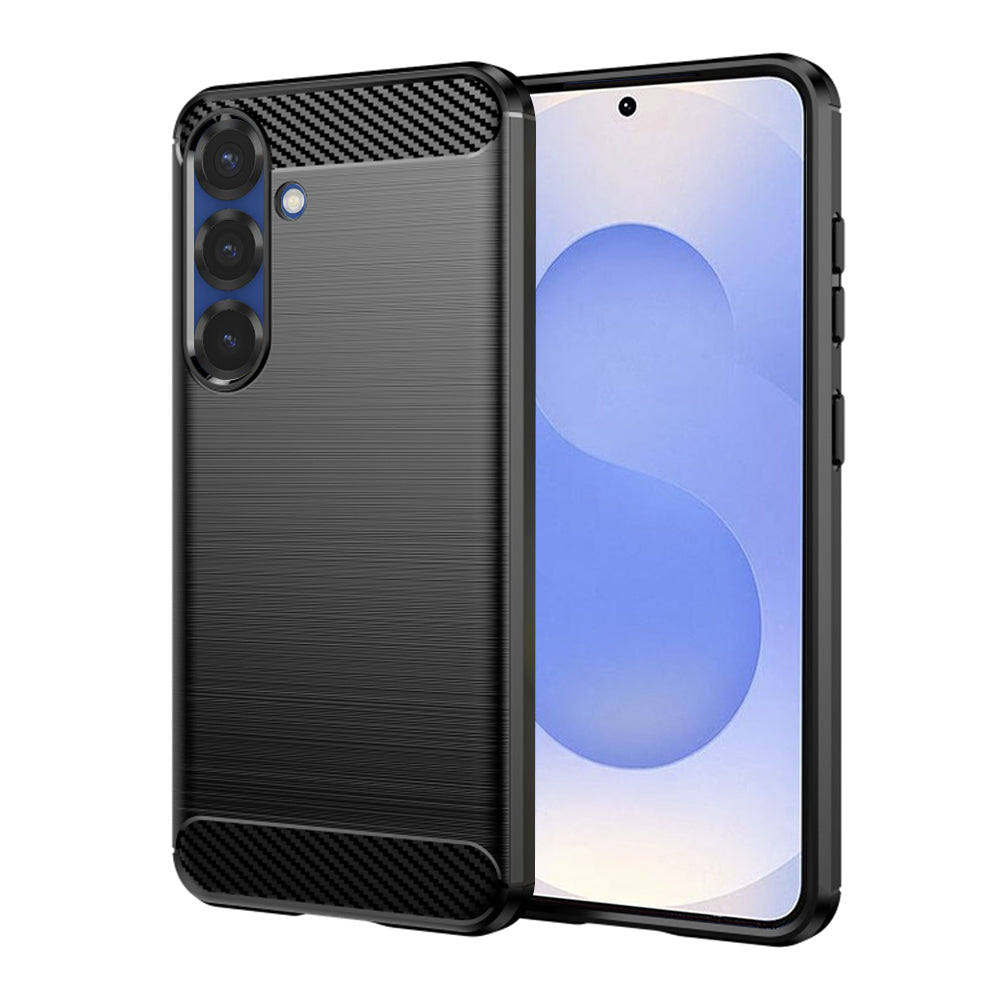 Hülle für Samsung Galaxy S25 S931, Techsuit, Carbon, Schwarz