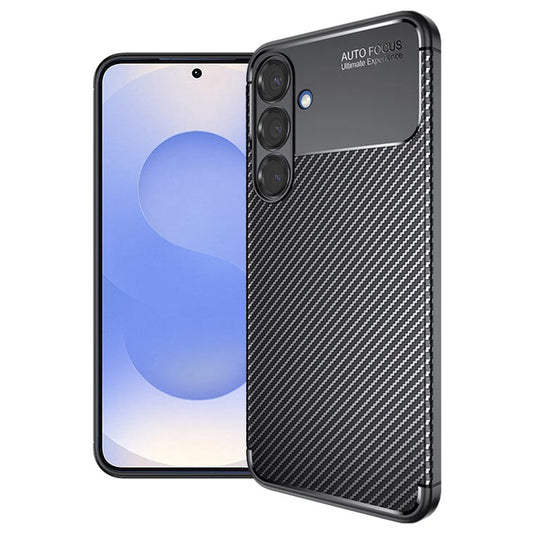 Hülle für Samsung Galaxy S25 S931, Techsuit, CarbonFiber, Schwarz