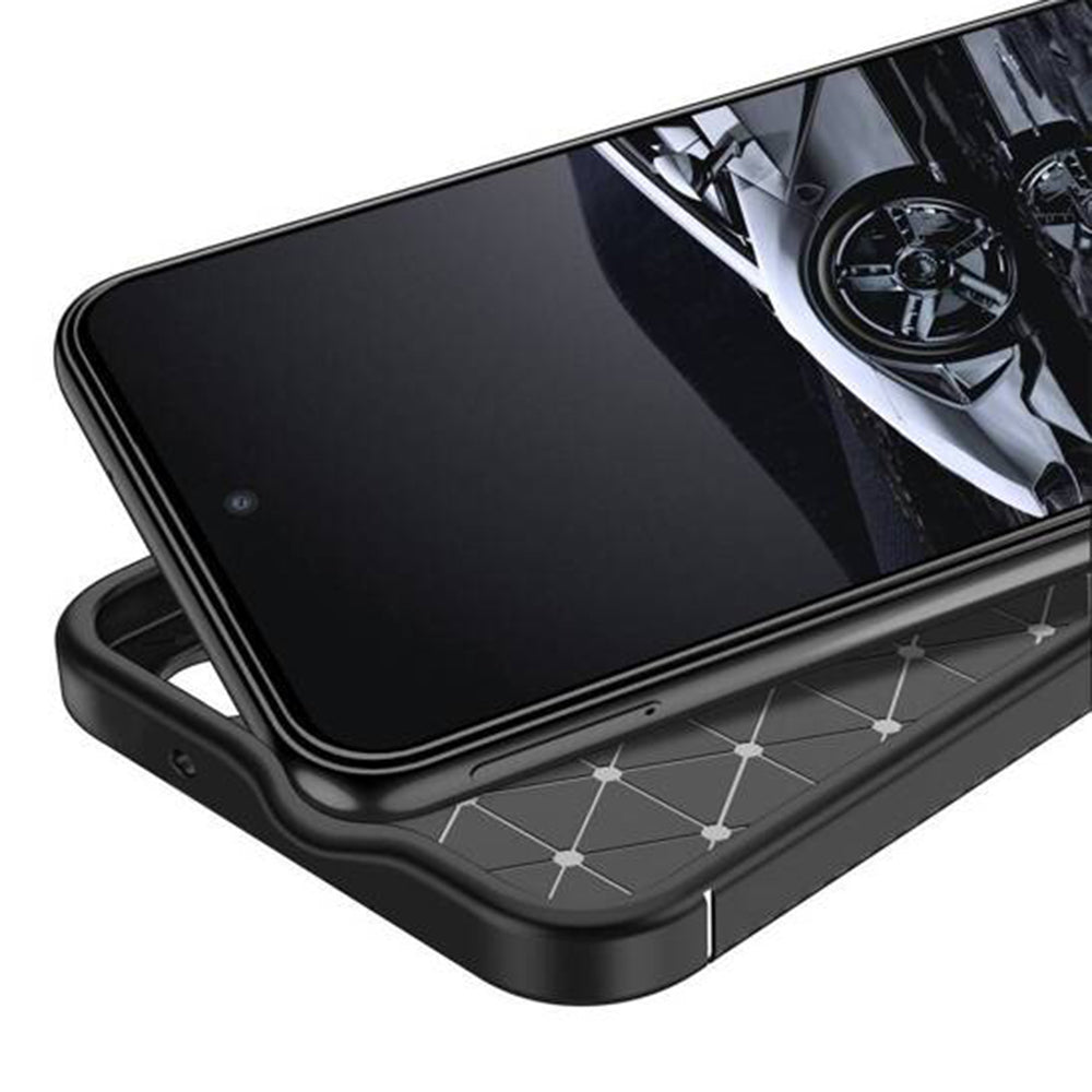 Hülle für Samsung Galaxy S25 S931, Techsuit, CarbonFiber, Schwarz