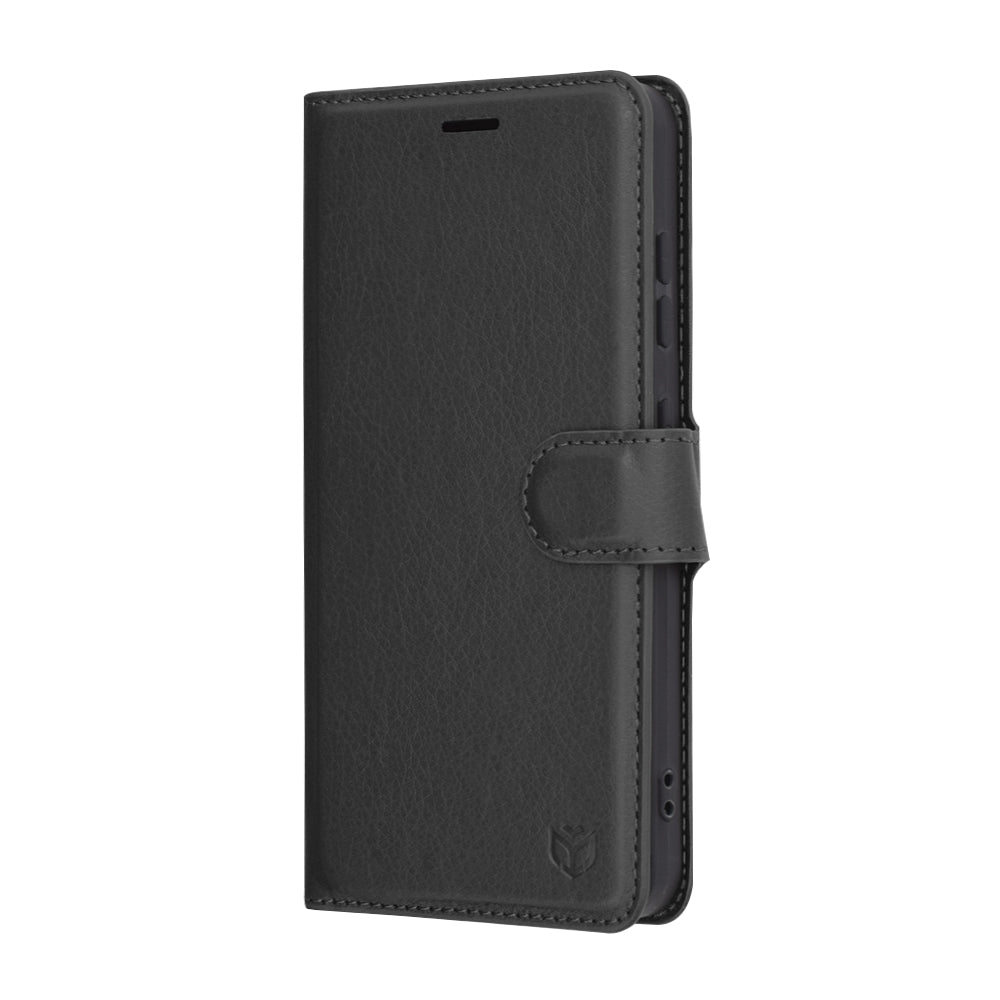 Hülle für Samsung Galaxy S25 S931, Techsuit, Leder-Folio, Schwarz