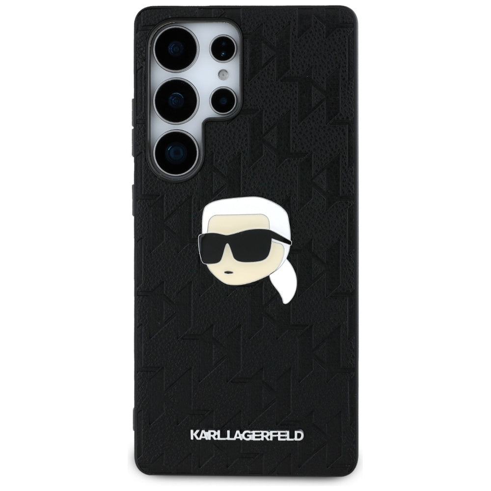 Hülle für Samsung Galaxy S25 Ultra S938, Karl Lagerfeld, Monogram Karl's Head, Schwarz
