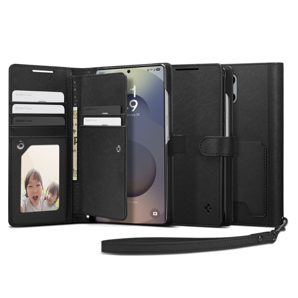 Hülle für Samsung Galaxy S25 Ultra S938, Spigen, Wallet S, Schwarz ACS09124
