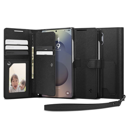 Hülle für Samsung Galaxy S25 Ultra S938, Spigen, Wallet S, Schwarz ACS09124