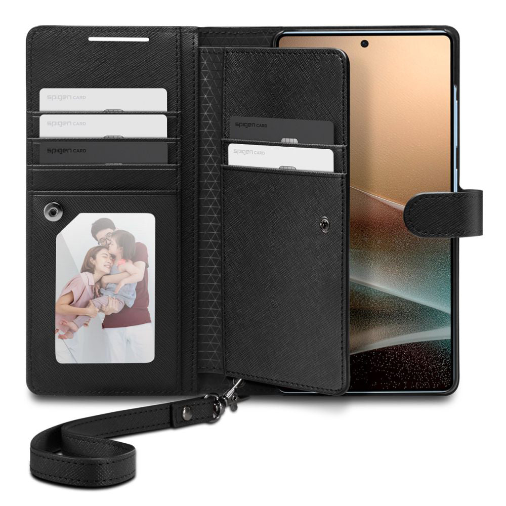 Hülle für Samsung Galaxy S25 Ultra S938, Spigen, Wallet S, Schwarz ACS09124