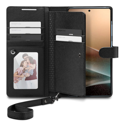 Hülle für Samsung Galaxy S25 Ultra S938, Spigen, Wallet S, Schwarz ACS09124