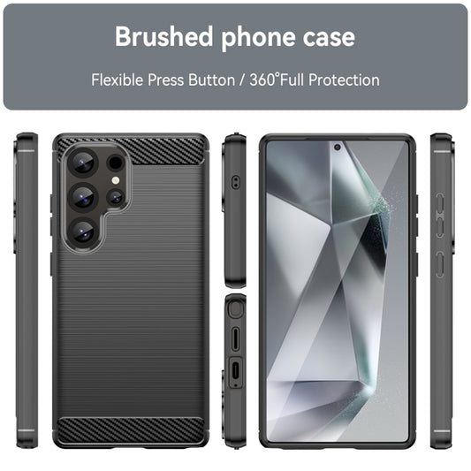 Hülle für Samsung Galaxy S25 Ultra S938, Techsuit, Carbon, Schwarz