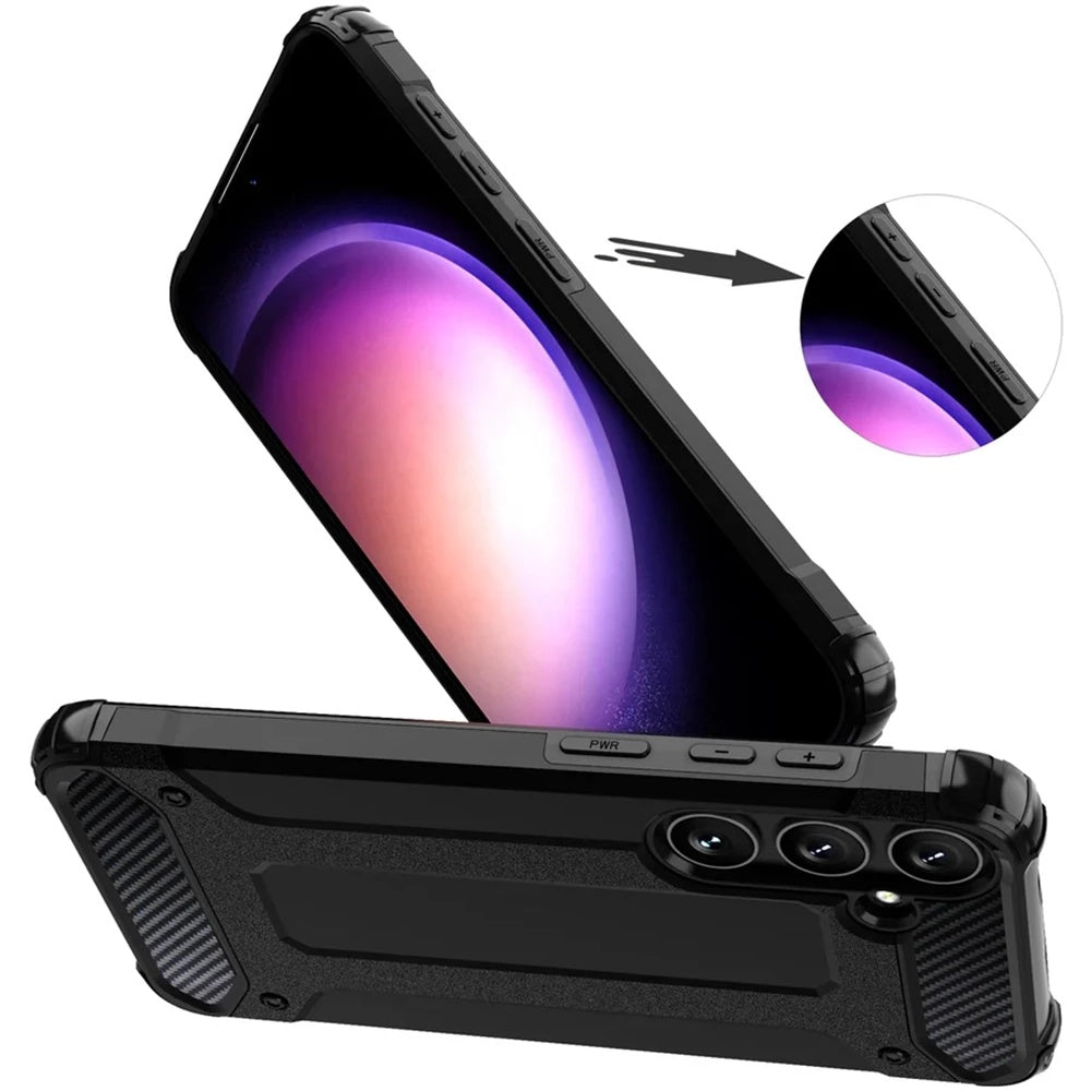 Hülle für Samsung Galaxy S25 Ultra S938, Techsuit, Hybrid Armor, Schwarz