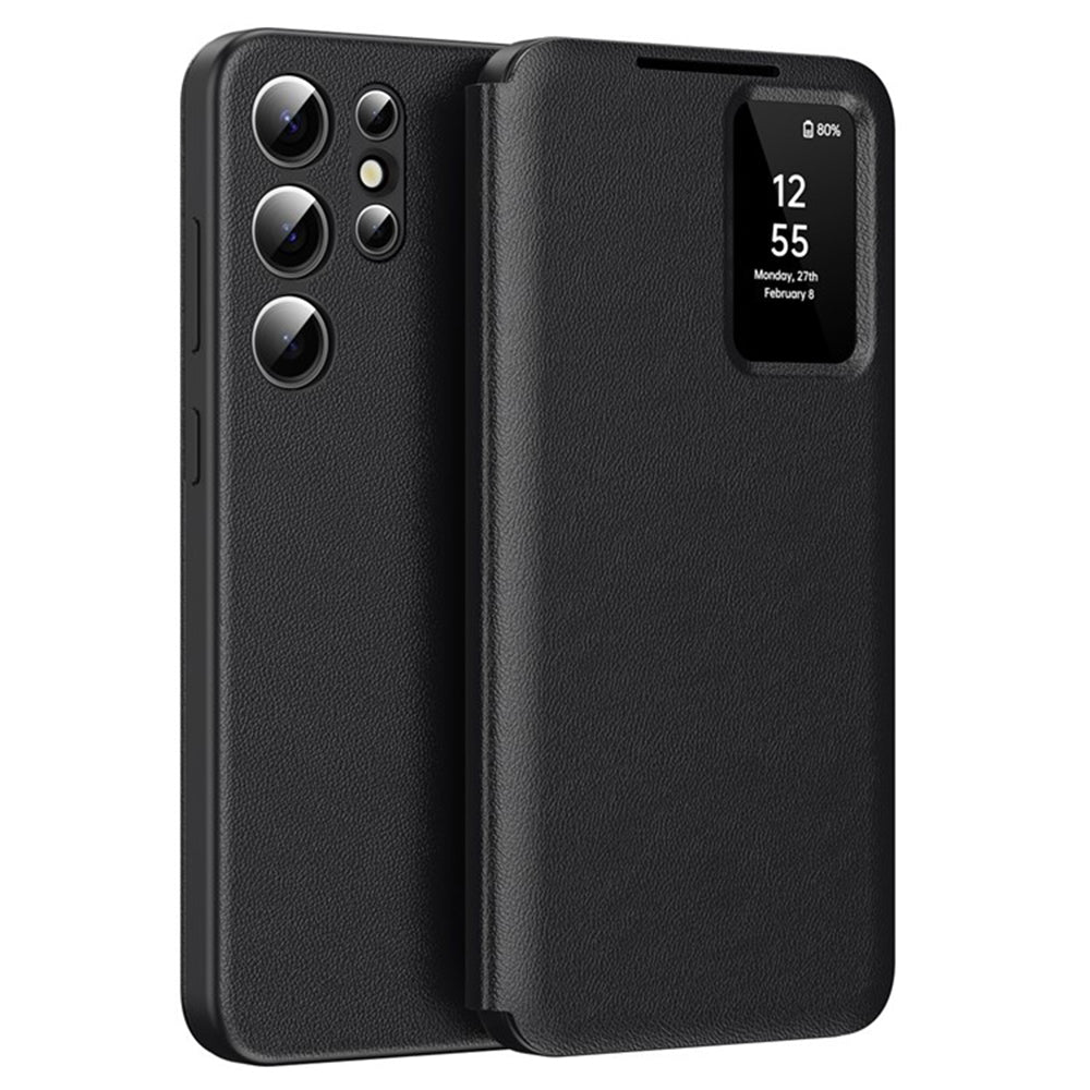 Hülle für Samsung Galaxy S25 Ultra S938, Techsuit, SmartView, Schwarz