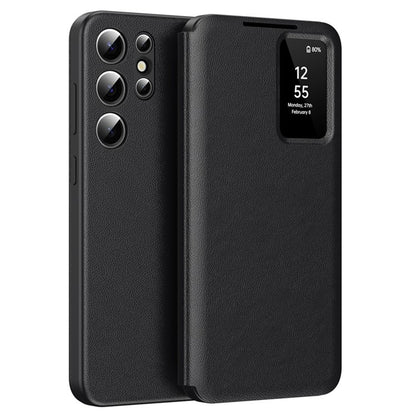Hülle für Samsung Galaxy S25 Ultra S938, Techsuit, SmartView, Schwarz
