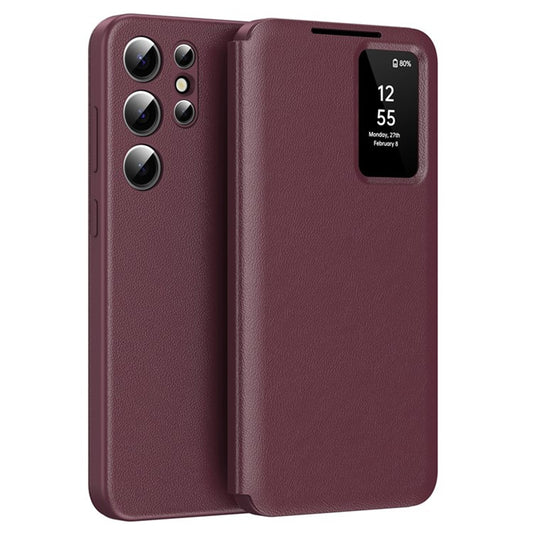 Hülle für Samsung Galaxy S25 Ultra S938, Techsuit, SmartView, Rot