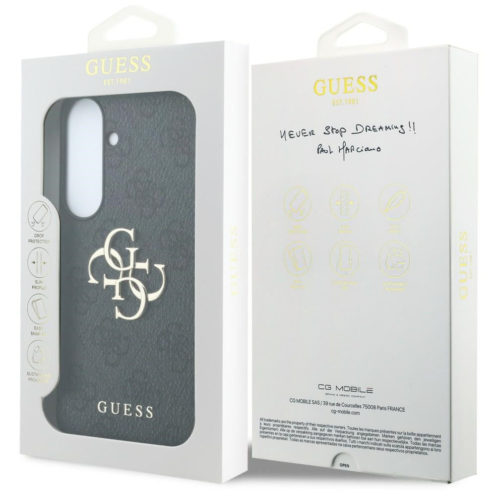 Hülle für Samsung Galaxy S26 FE S741, Guess, 4G Metall-Logo, Schwarz