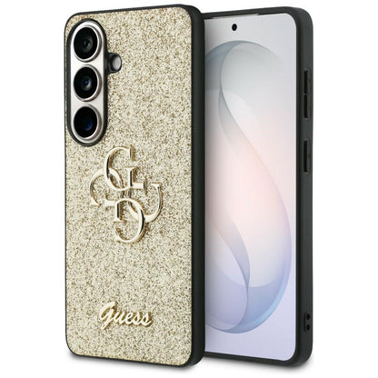 Hülle für Samsung Galaxy S26 S942, Guess, Fixed Glitter Big 4G Metal Frame, Gold